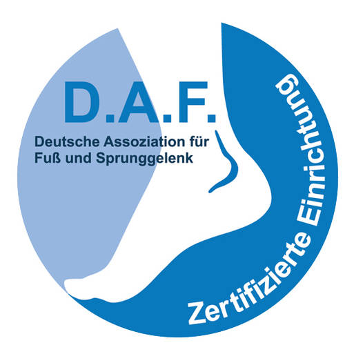 Zertifikatslogo Deutsche Assoziation für Fuß und Sprunggelenk (D.A.F.) 