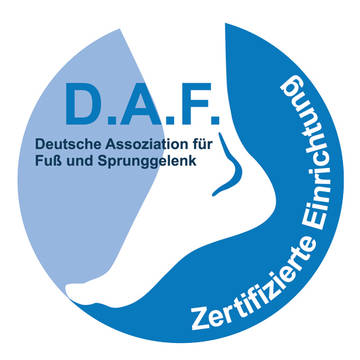 Zertifikatslogo Deutsche Assoziation für Fuß und Sprunggelenk (D.A.F.) 