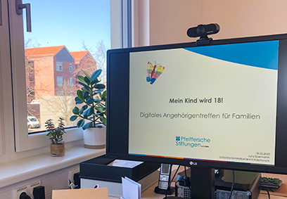 Unser 1. Digitales Angehörigentreffen stand unter dem Motto „Mein Kind wird 18!“ Screenshot Digitales Angehörigentreffen